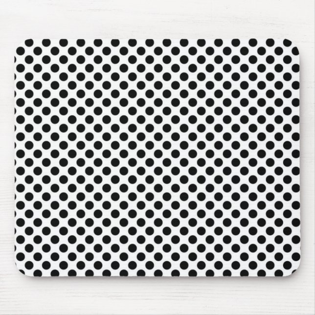 Black and White polka dots Mousepad (Front)