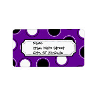 Black and White Polka Dots on Purple Circles