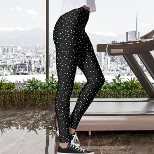 Black And White Polka Dots Pattern Classic Modern Leggings