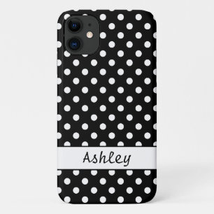 Black and White Polka Dots Pattern Personalised Case-Mate iPhone Case