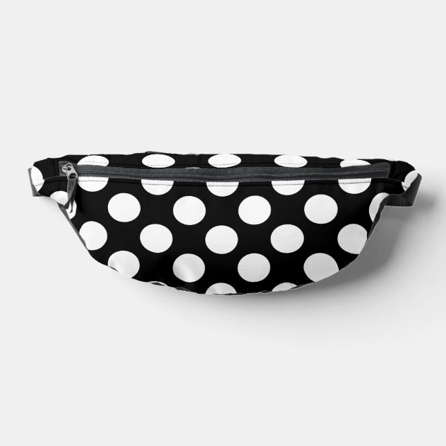 Black and White Polka Dots, Polka Dot Pattern Bum Bags (Lay Down)
