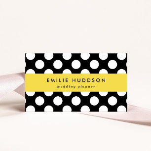 Black and White Polka Dots, Polka Dot Pattern Business Card