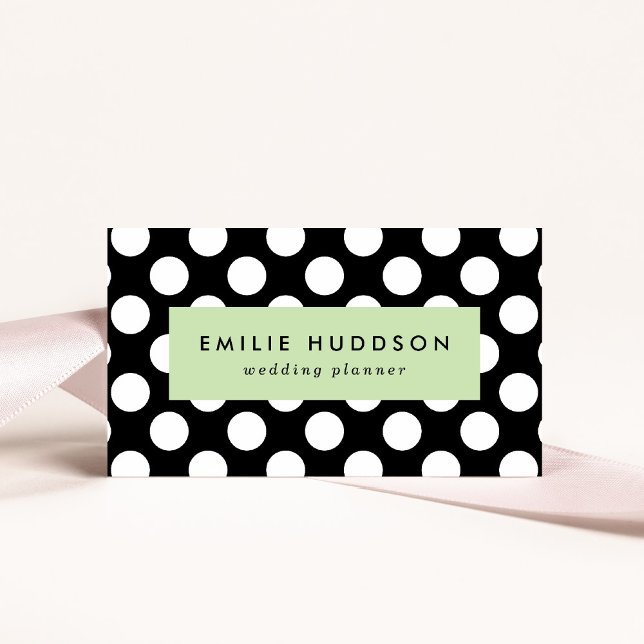 Black and White Polka Dots, Polka Dot Pattern Business Card (Creator Uploaded)