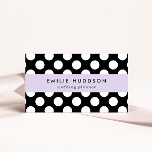 Black and White Polka Dots, Polka Dot Pattern Business Card