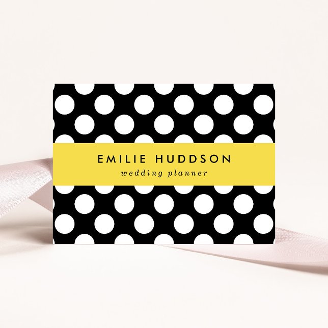 Black and White Polka Dots, Polka Dot Pattern Business Card (Creator Uploaded)