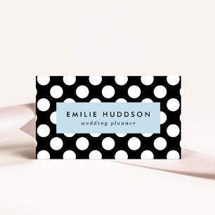 Black and White Polka Dots, Polka Dot Pattern Business Card