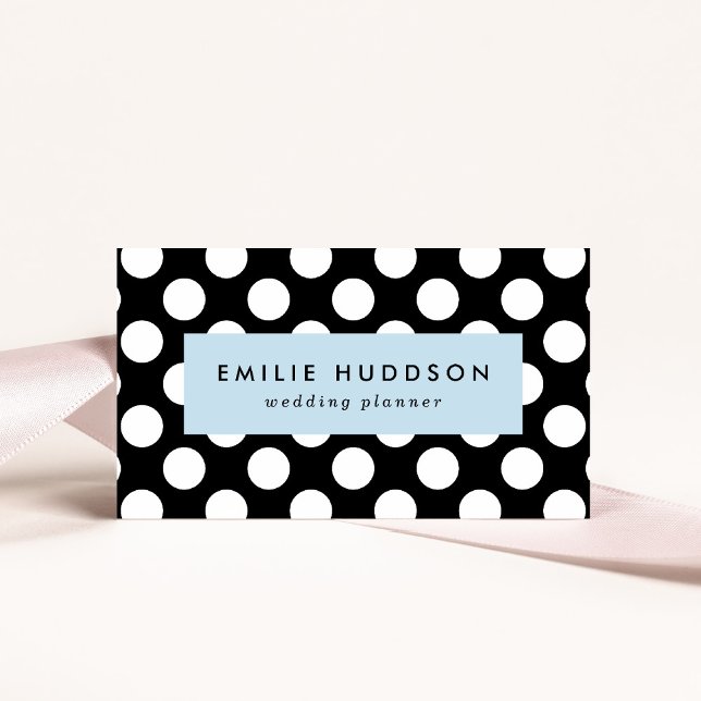 Black and White Polka Dots, Polka Dot Pattern Business Card (Creator Uploaded)