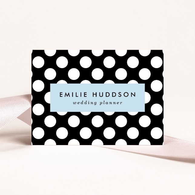 Black and White Polka Dots, Polka Dot Pattern Business Card (Creator Uploaded)