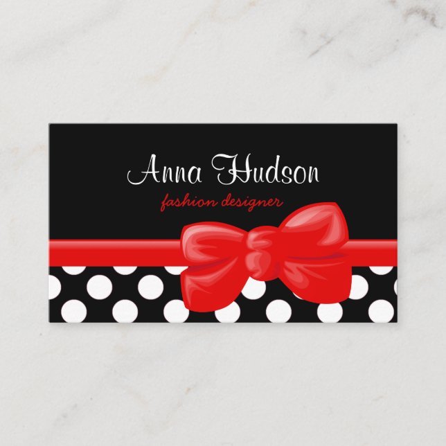 Black and White Polka Dots, Polka Dot Pattern Business Card (Front)