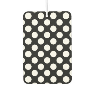 Black and White Polka Dots, Polka Dot Pattern Car Air Freshener