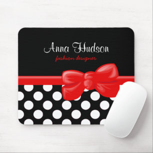 Black and White Polka Dots, Polka Dot Pattern Mouse Pad
