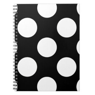 Black and White Polka Dots, Polka Dot Pattern Spiral Notebook