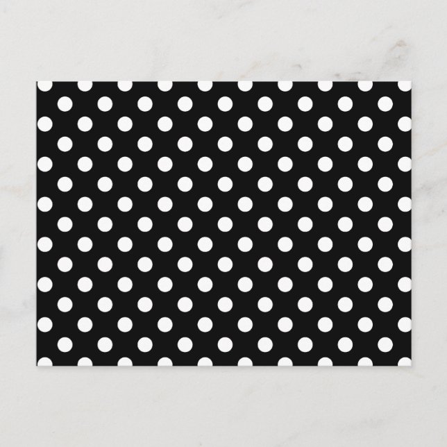 Black and White Polka Dots Postcard (Front)