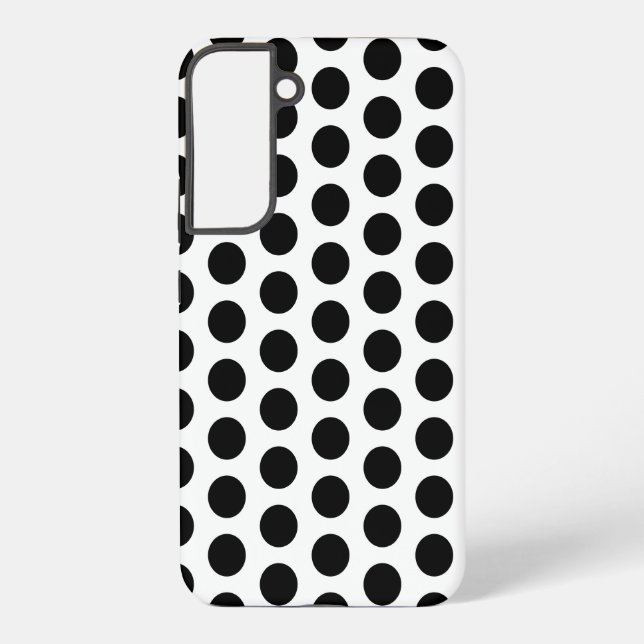 Black and White Polka Dots Samsung Galaxy S22+ Case (Back)