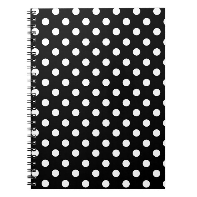 Black and White Polka Dots Spiral Notebook (Front)
