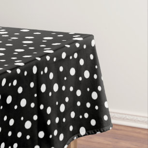 Black and White Polka Dots Tablecloth