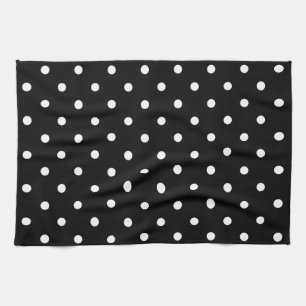 Black and white polka dots tea towel