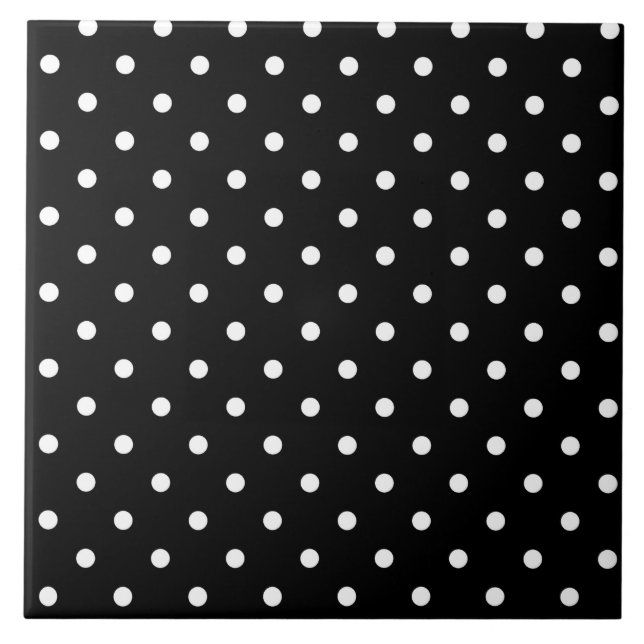 Black and white Polka Dots Tile (Front)