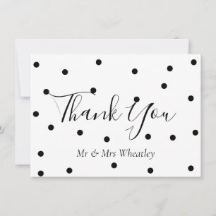 Black and White Polka Dots Wedding Thank You