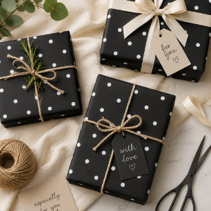 Black and white Polka Dots Wrapping Paper