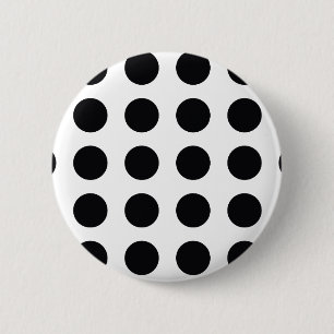 black and white polkadot dream 6 cm round badge