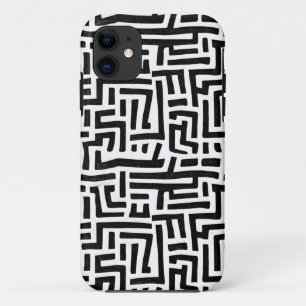 Black and white Pop Art Maze Pattern Case-Mate iPhone Case