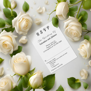 Black and White Portrait Format Wedding RSVP