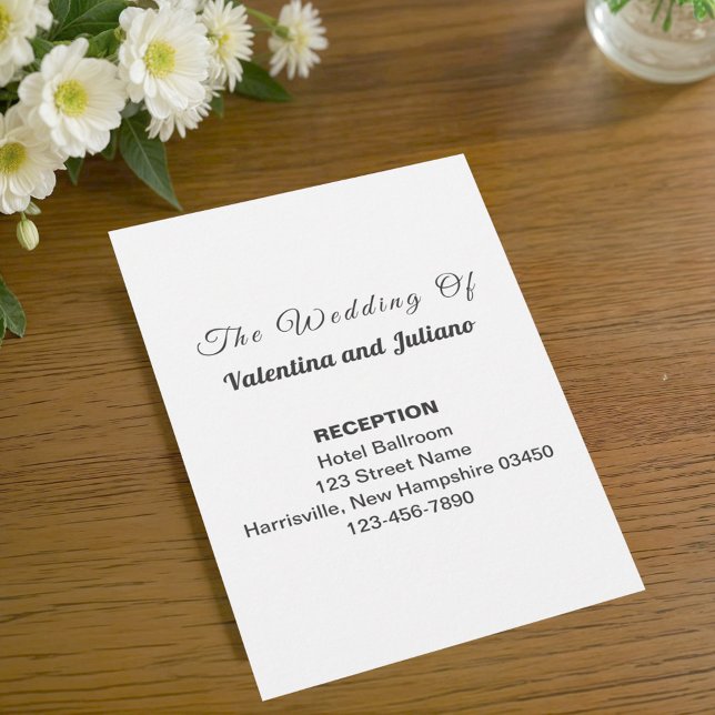 Black and White Portrait Wedding Reception Enclosure Card (Creator Uploaded)