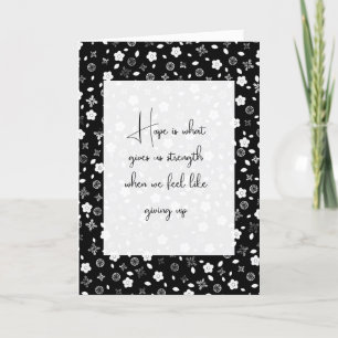 Black and White Posies Thinking Of You Card