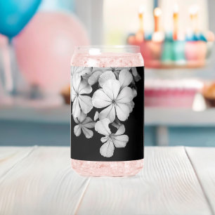 Black and White Postcard Design Can Glass