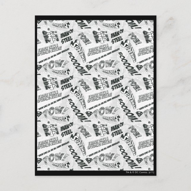 Black and White Pow! Postcard (Front)