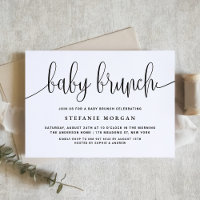Black and White Pretty Calligraphy Baby Brunch
