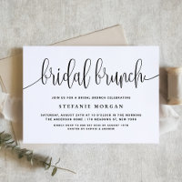 Black and White Pretty Calligraphy Bridal Brunch