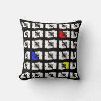 Black and White Primary Colours Geo Sketch Squares
