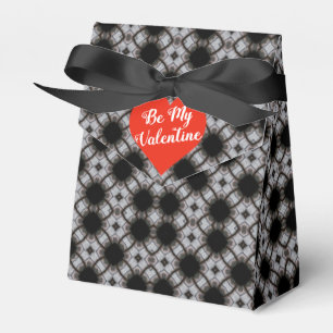 Black And White Print With Red Heart Favour Box