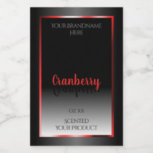 Black and White Product Label Decorative Red Frame