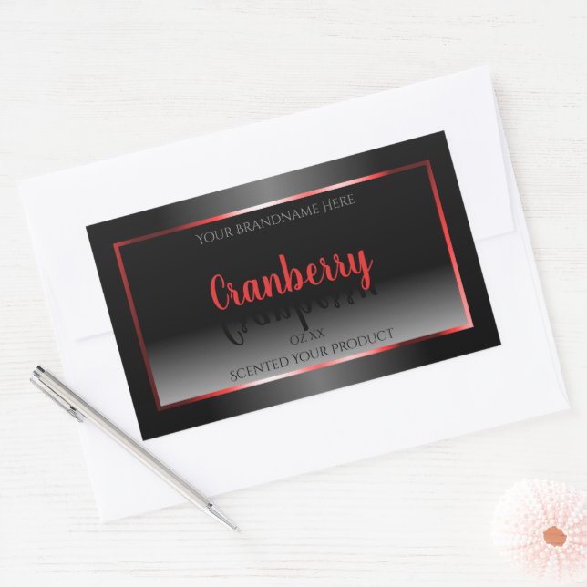 Black and White Product Label Decorative Red Frame (Envelope)