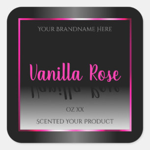 Black and White Product Label Glamourous Pink Fram