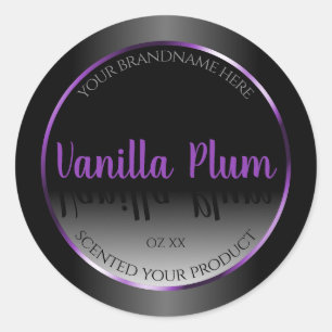 Black and White Product Label Purple Shimmer Frame