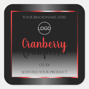 Black and White Product Label Red Decor Frame Logo