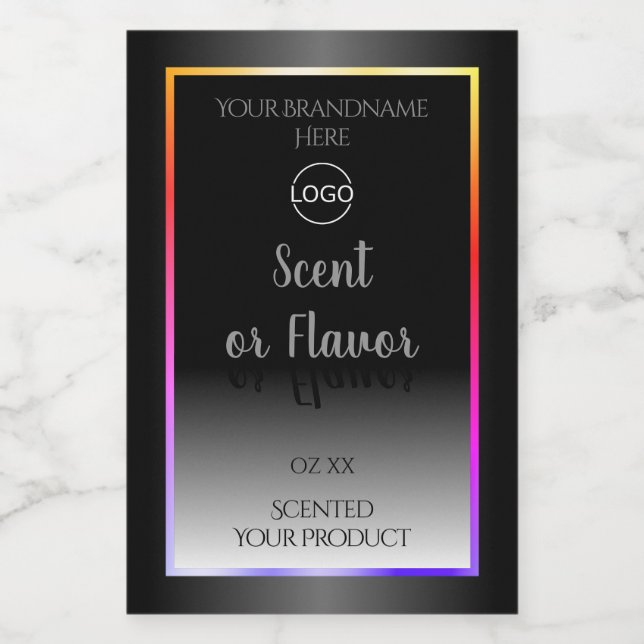 Black and White Product Labels Colourful Frame Log (Single Label)