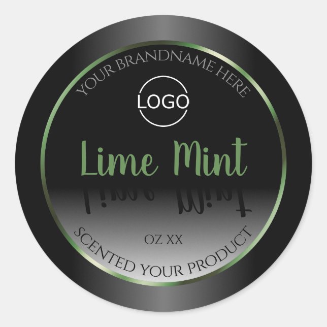 Black and White Product Labels Green Frame Logo (Front)