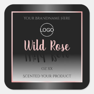 Black and White Product Labels Pink Frame Logo