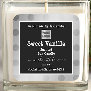 Black and White Product Packaging Labels with Logo