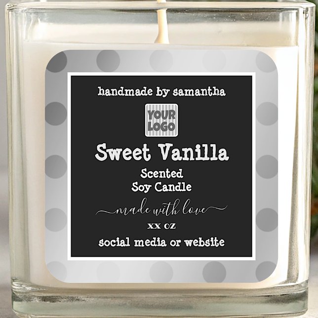 Black and White Product Packaging Labels with Logo (Creator Uploaded)