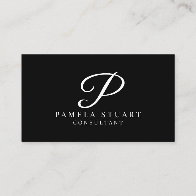 Black and White Professional Appointment Card (Front)