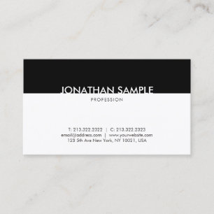 Black And White Professional Modern Plain Graceful Business Card