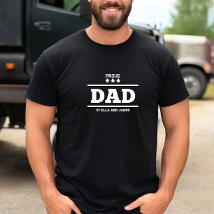 Black and White Proud Dad T-Shirt