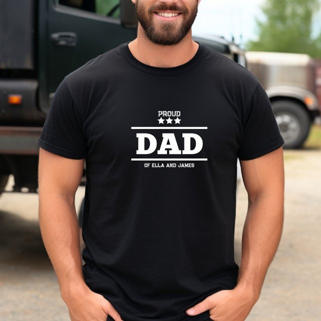 Black and White Proud Dad T-Shirt (Creator Uploaded)