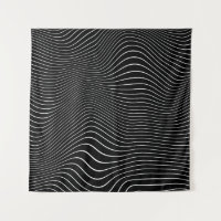 Black and white Psychedelic Linear Wavy Background